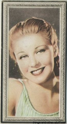 Ginger Rogers 1936 Godfrey Phillips Stars of the Screen Tobacco Card
