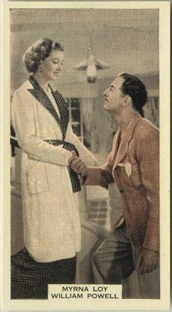 Myrna Loy and William Powell 1939 A and M Wix tobacco card