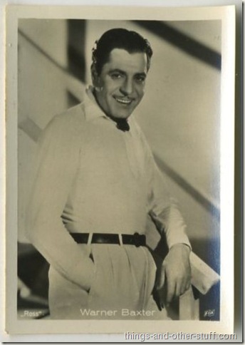 Warner Baxter 1930s Haus Bergmann tobacco card