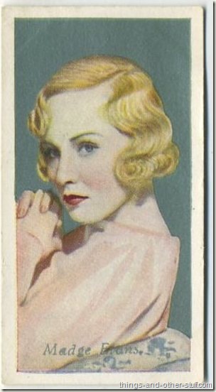 Madge Evans 1934 Godfrey Phillips Film Favourites tobacco card