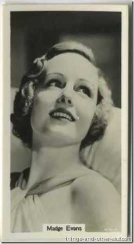 Madge Evans 1939 RJ Lea Famous Films Stars tobacco card