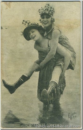 Phyllis Haver and Gloria Swanson 1920s Mack Sennett Comedies Arcade Card