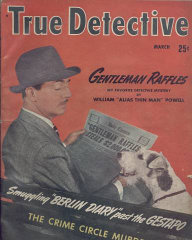William Powell with Asta on March 1942 True Detective Magazine Cover