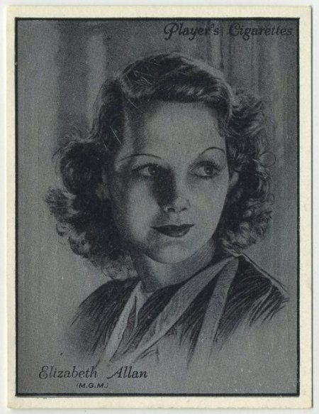 Elizabeth Allan 1934 Players Film Stars Tobacco Card