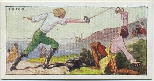 The Fight tobacco card from 1937 B Morris Captain Blood set
