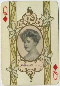 Lillian Russell pictured on a 1908 Playing Card