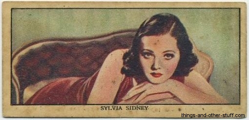 Sylvia Sidney 1939 Mars Confections Trading Card #24.