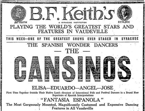 1922 ad for The Cansinos