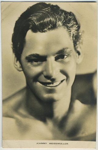 Johnny Weissmuller 1930s Film Weekly Postcard