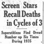 Screen Stars Recall Deaths in Cycles of 3