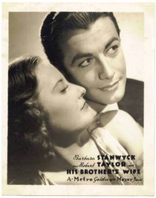 Barbara Stanwyck and Robert Taylor in promotion of His Brothers Wife