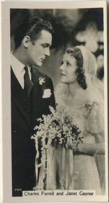 Charlie Farrell and Janet Gaynor 1937 John Sinclair Tobacco Card