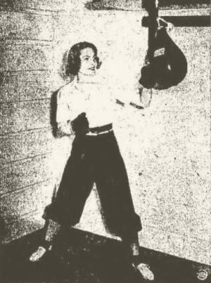 Joan Fontaine boxing