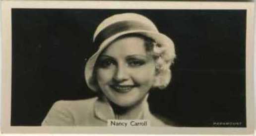 Nancy Carroll 1937 John Sinclair Tobacco Card