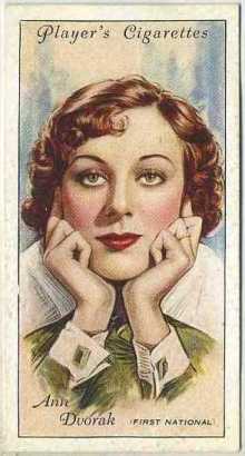 Ann Dvorak 1934 Players Tobacco Card