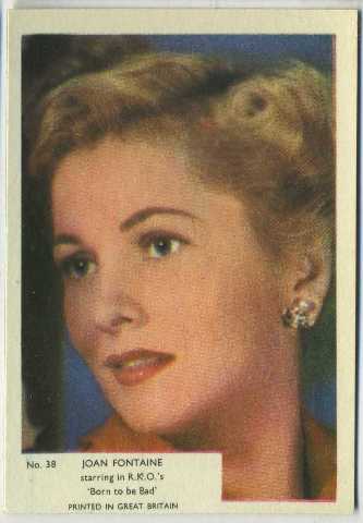 Joan Fontaine 1955 Kane Products Trading Card