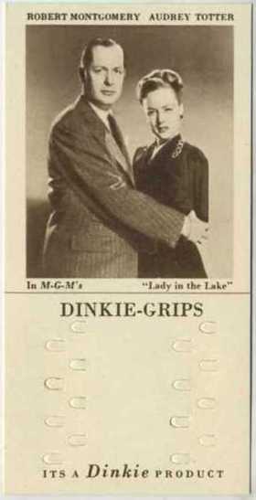 Robert Montgomery and Audrey Totter 1948 Dinkie Grips Trading Card