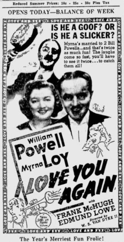 I Love You Again 1940 newspaper ad