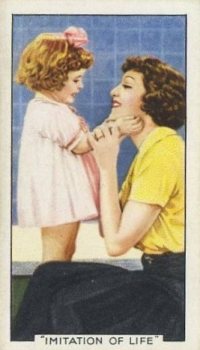 Juanita Quigley as Baby Jane with Claudette Colbert on 1935 Gallaher Tobacco Card