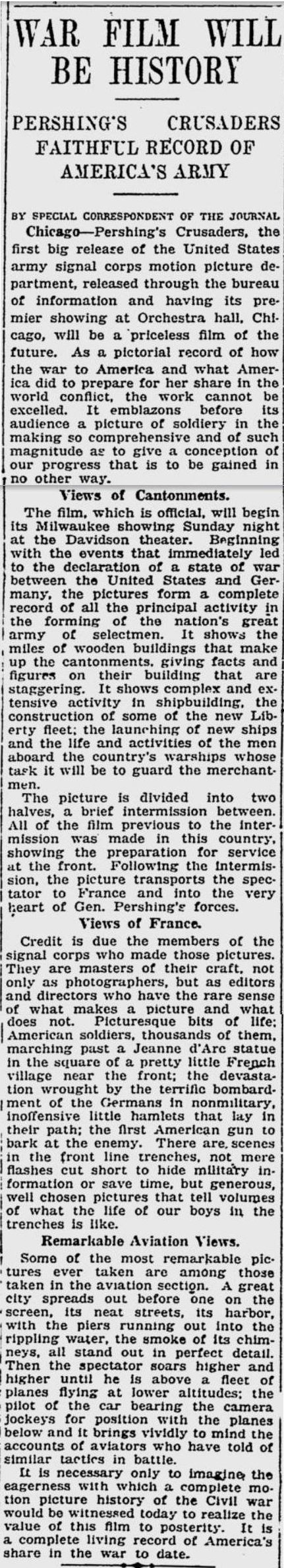 Pershing's Crusaders 1918 article