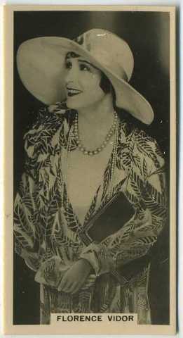 Florence Vidor 1929 Carreras Paramount Tobacco Card