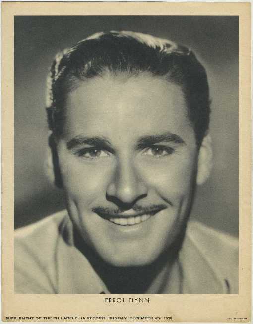 Errol Flynn 1938 Philadelphia Record Supplement Photo