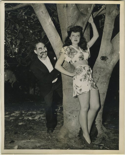 Groucho Marx and Fay McKenzie 1940s CBS Radio Press Photo