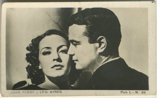 Joan Perry and Lew Ayres tobacco card