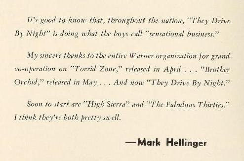 Above: Hellinger makes mention of The Fabulous Thirties in this 1940 trade advertisement.