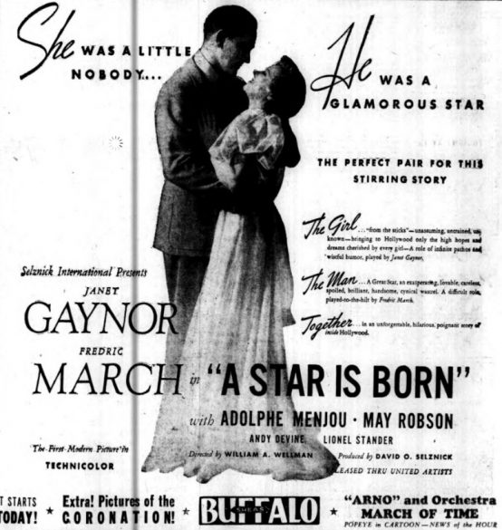 A Star Is Born 1937 newspaper ad