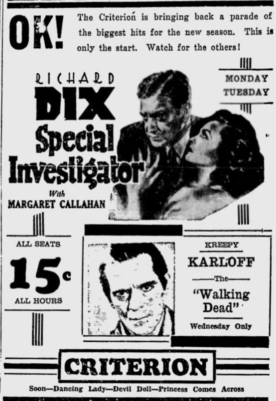 Special Investigator 1936 newspaper ad