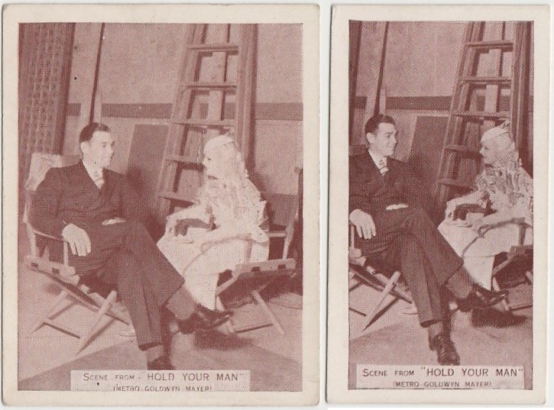 Clark Gable and Jean Harlow 1935 Ardath Scenes from Big Films, both size cards